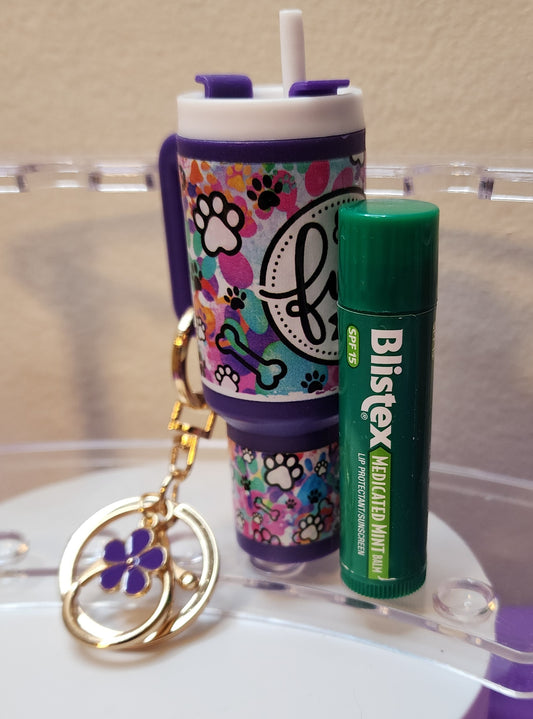 Mini Tumbler Chapstick Holder Keychain