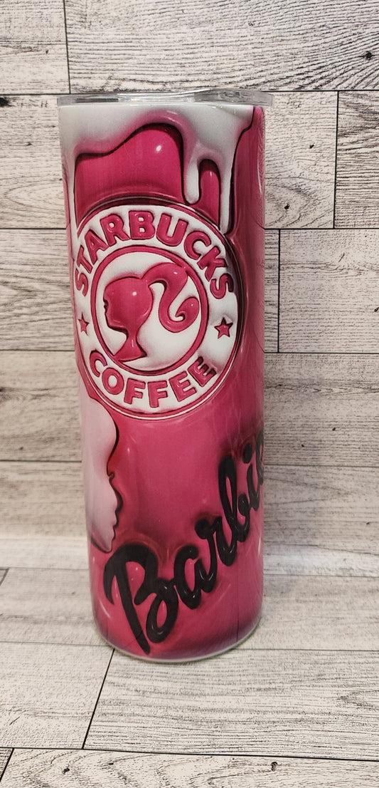 Pink 3D Barbie 20oz Tumbler