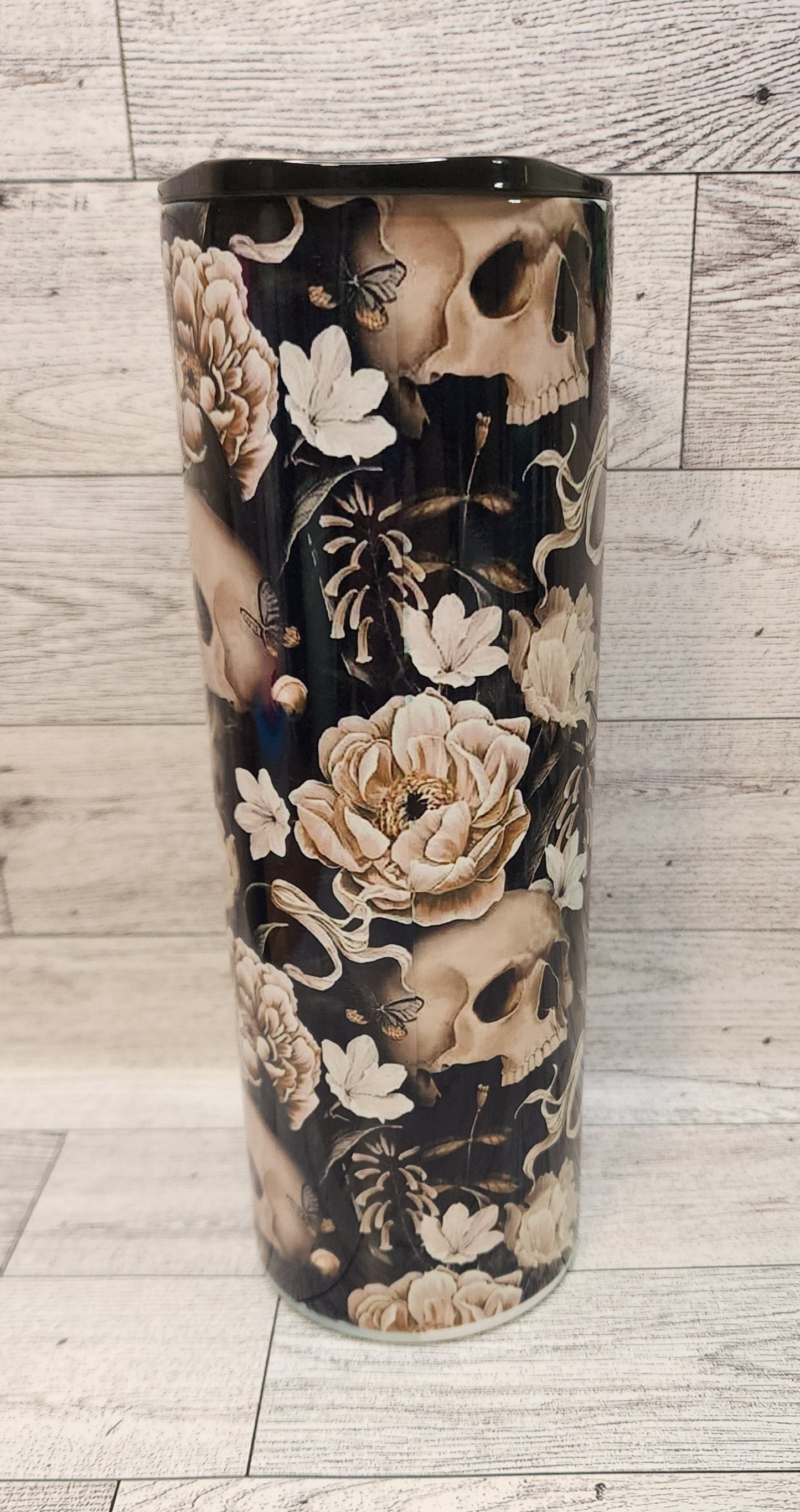 Starbucks Skull/Roses 20oz Stainless Steel Tumbler with Black Lid