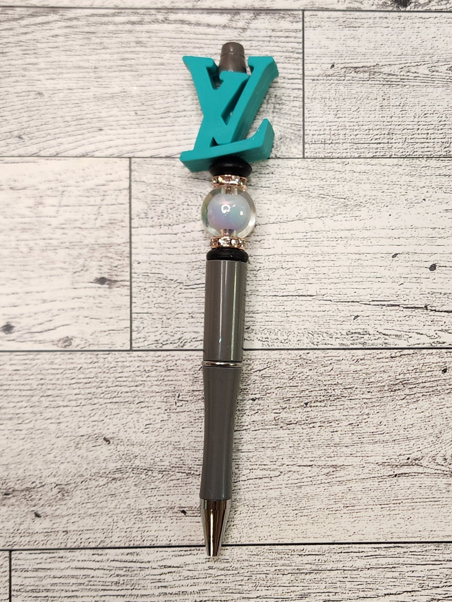 Beaded Pen with LUXURY Silicone Focal Bead Refillable Ink Black Ink