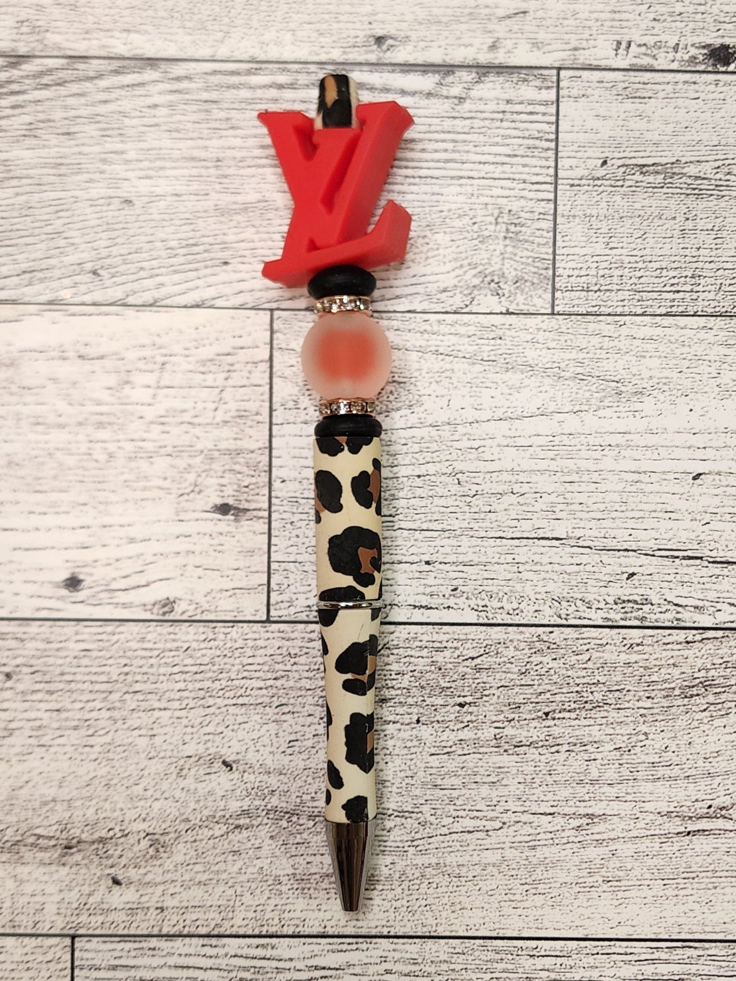 Beaded Pen with LUXURY Silicone Focal Bead Refillable Ink Black Ink