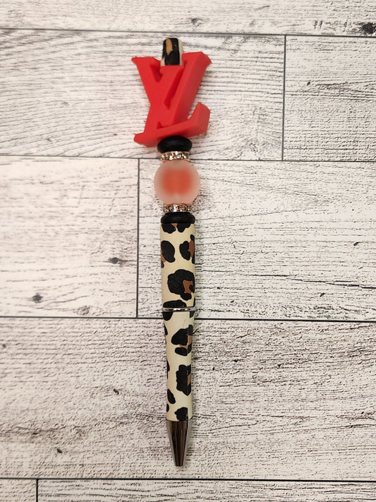 Beaded Pen with LUXURY Silicone Focal Bead Refillable Ink Black Ink