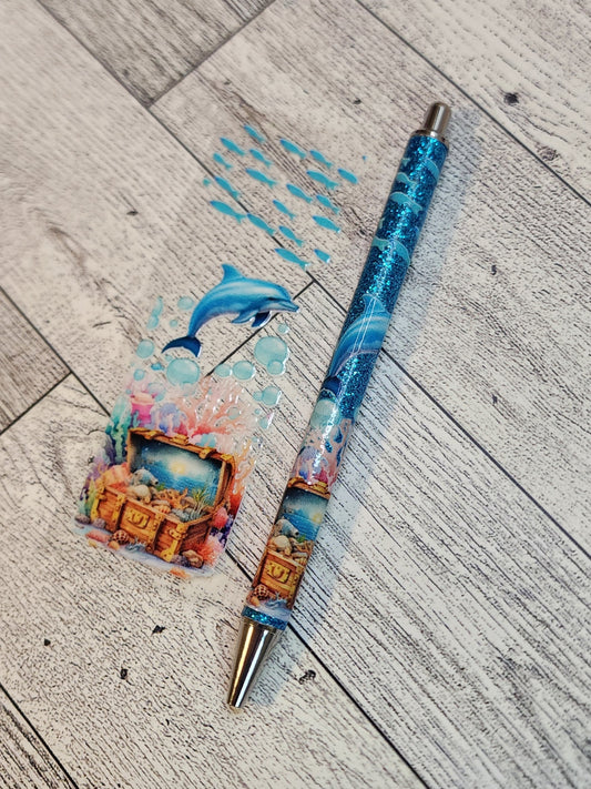 Glitter Refillable Pen, Retractable Ballpoint Pen