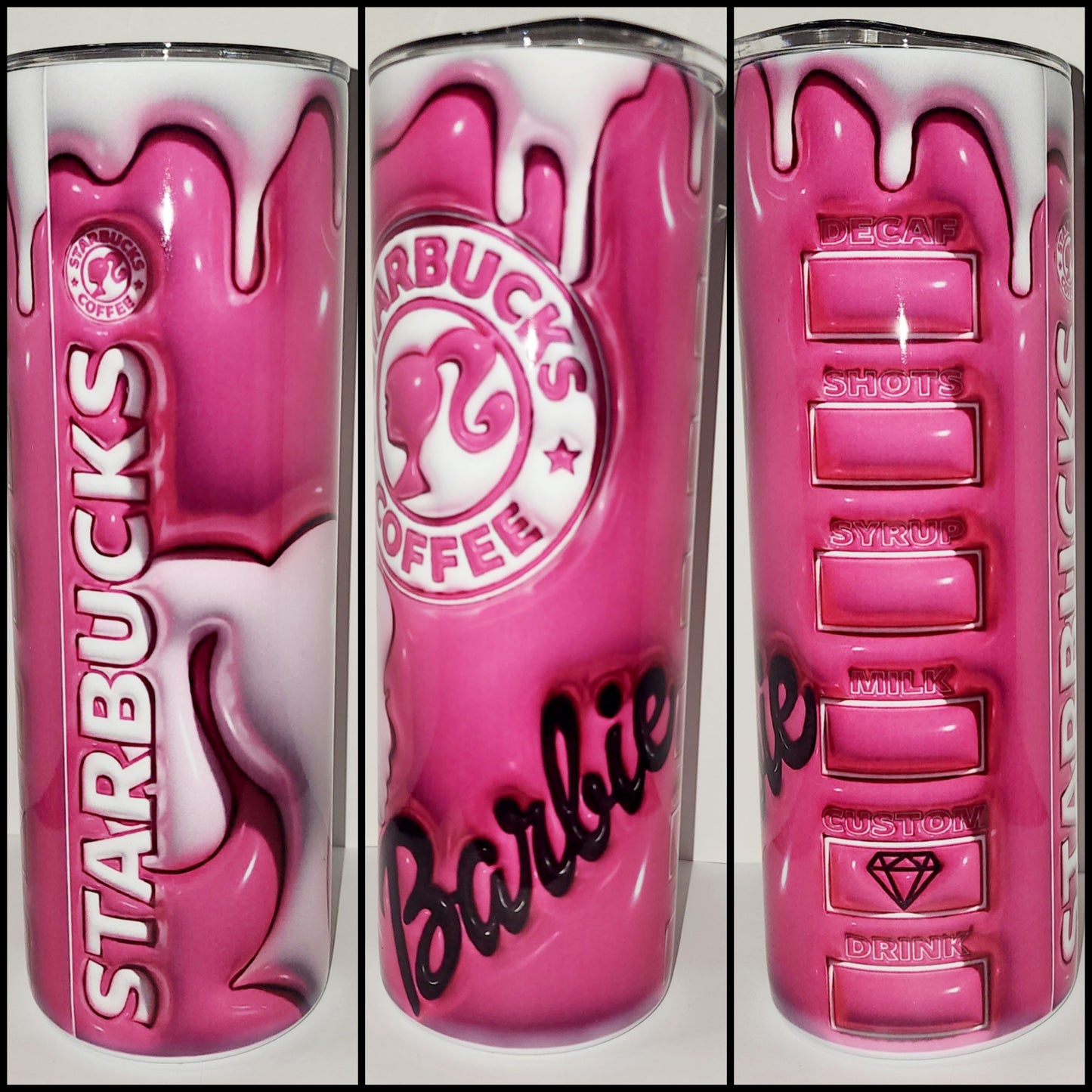 20oz Pink 3D Barbie Tumbler