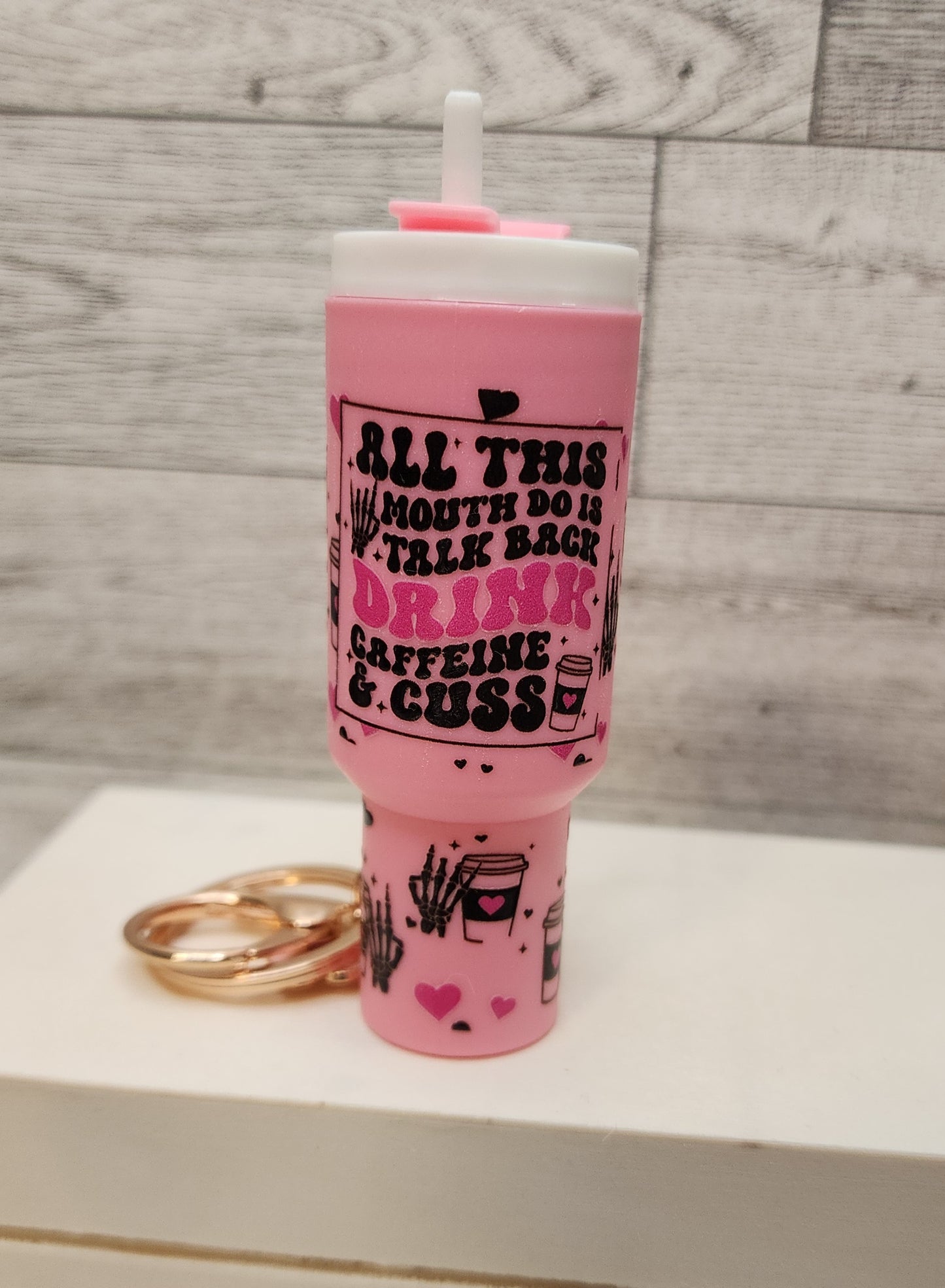 Mini Tumbler Chapstick Holder Keychain