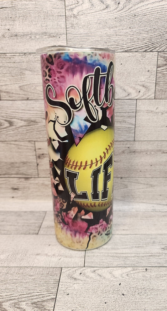 Softball Life 20oz Stainless Steel Tumbler